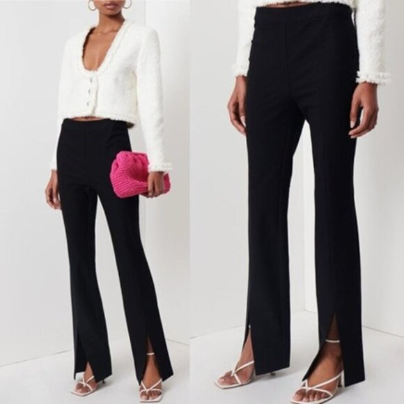 10 Crosby Derek Lam Pants - Derek Lam 10 Crosby Lucia Pants Flare Leg Front Slit High Rise Black Trousers 10